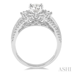 Round Shape Semi-Mount Diamond Engagement Ring