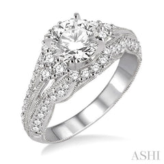 Round Shape Halo Diamond Engagement Ring