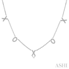 X & O Diamond Station Necklace