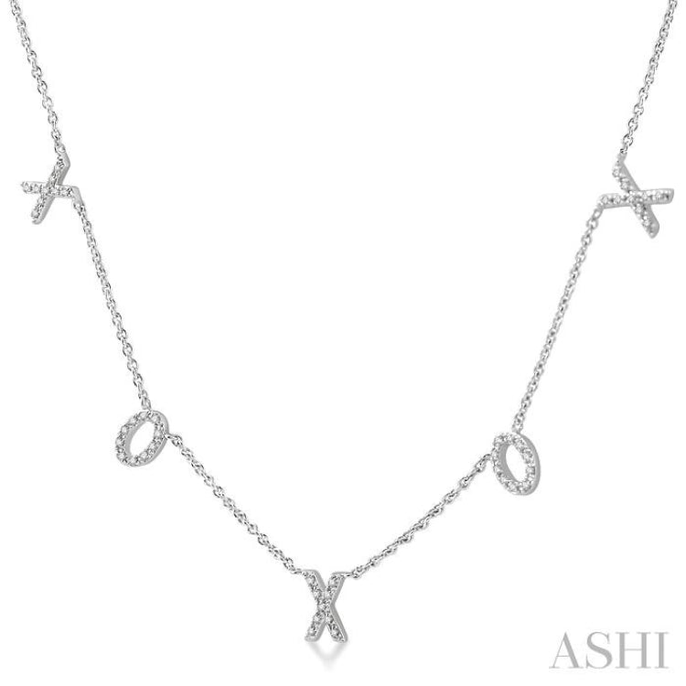 X & O Diamond Station Necklace