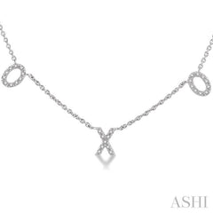 X & O Diamond Station Necklace