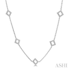 Square Diamond Station Necklace