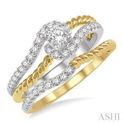 Round Shape Diamond Wedding Set