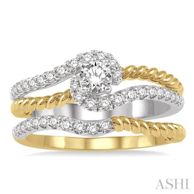 Round Shape Diamond Wedding Set