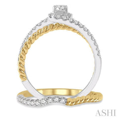 Round Shape Diamond Wedding Set