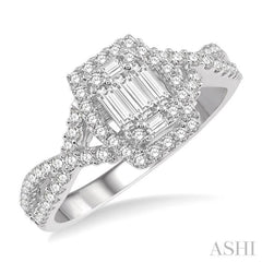 Halo Fusion Diamond Engagement Ring