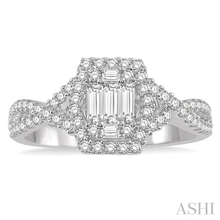 Halo Fusion Diamond Engagement Ring