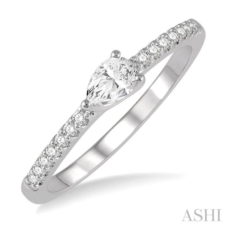 Stackable Pear Shape East-West Diamond Ring