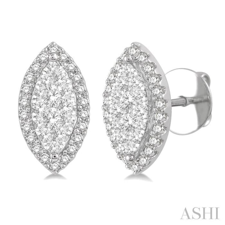 Marquise Shape Halo Lovebright Essential Diamond Earrings