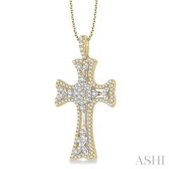 Cross Halo Diamond Fashion Pendant