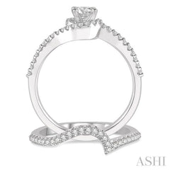 Round Shape Halo Diamond Wedding Set