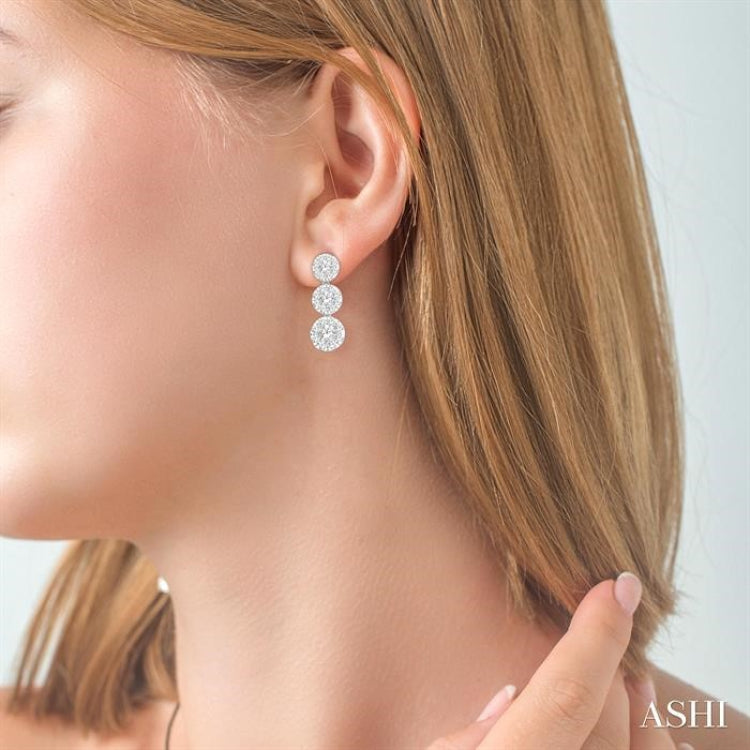 Round Shape Past Present & Future Lovebright Essential Diamond Earrings