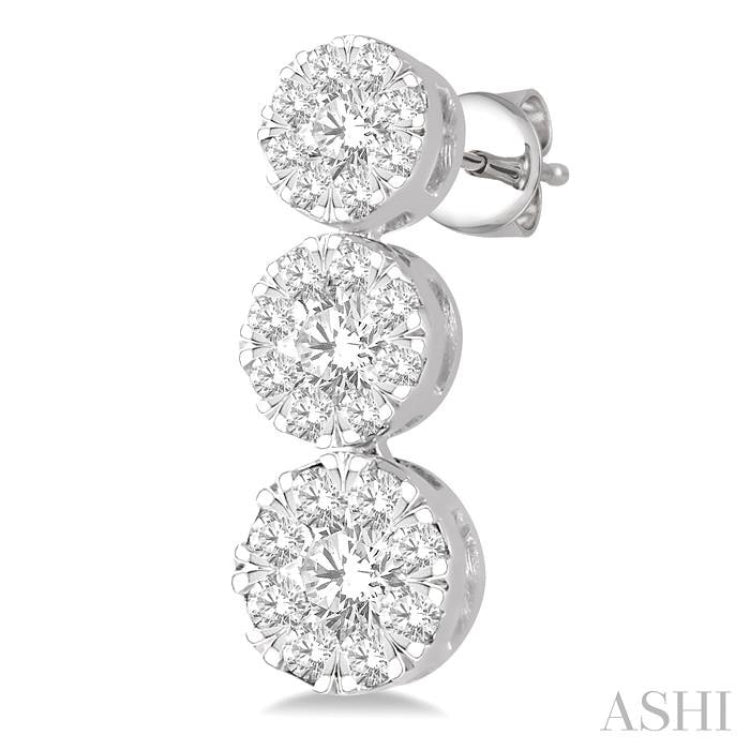 Round Shape Past Present & Future Lovebright Essential Diamond Earrings