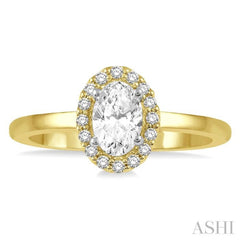 Oval Shape Halo Diamond Engagement Ring