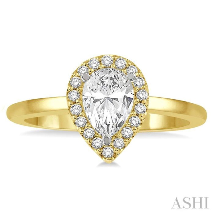 Pear Shape Halo Diamond Engagement Ring