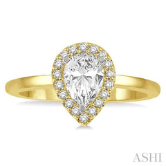 Pear Shape Halo Diamond Engagement Ring