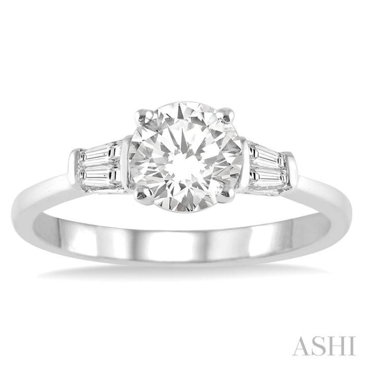 Round Shape Semi-Mount Diamond Engagement Ring