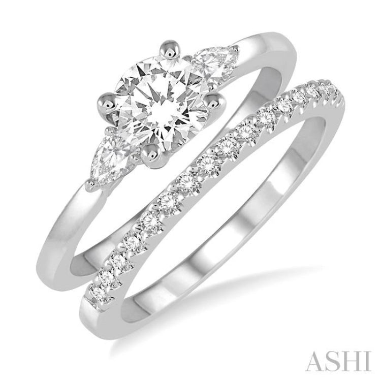 Round Shape Diamond Wedding Set