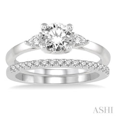 Round Shape Diamond Wedding Set