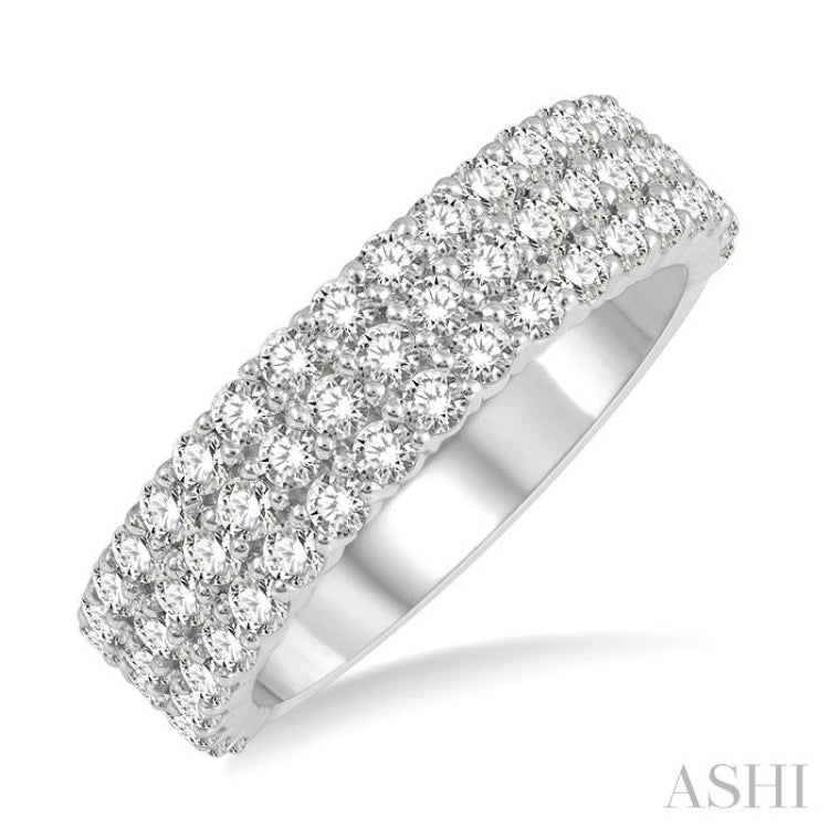 Three Row Diamond Wedding Band