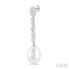 Pearl & Lovebright Diamond Fashion Long Earrings