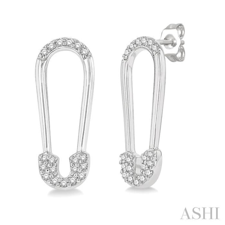 Safety Pin Diamond Fashion Earrings