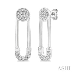 Safety Pin Diamond Fashion Earrings