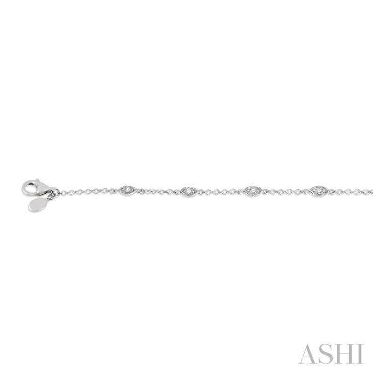 Marquise Shape Diamond Station Chain Bracelet