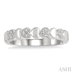 Silver Heart Shape Diamond Ring