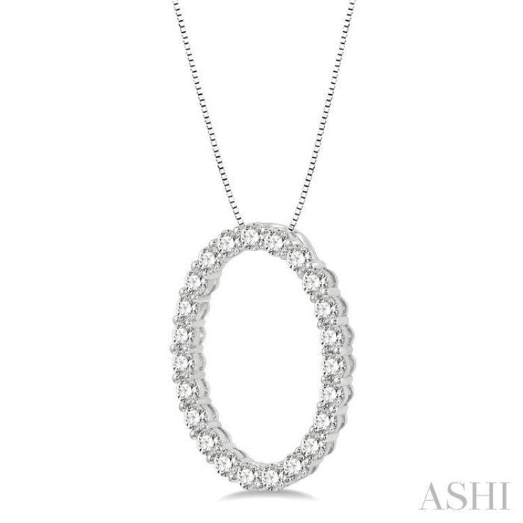 Oval Shape Diamond Pendant