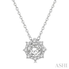 Round Shape Halo Diamond Fashion Pendant