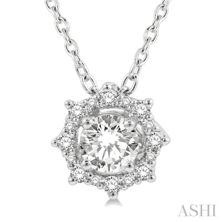 Round Shape Halo Diamond Fashion Pendant