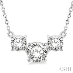 Round Shape Past Present & Future Diamond Necklace