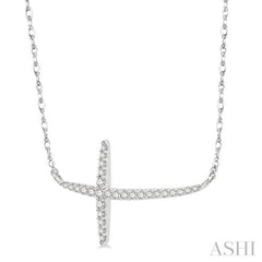 Sideway Cross Diamond Necklace