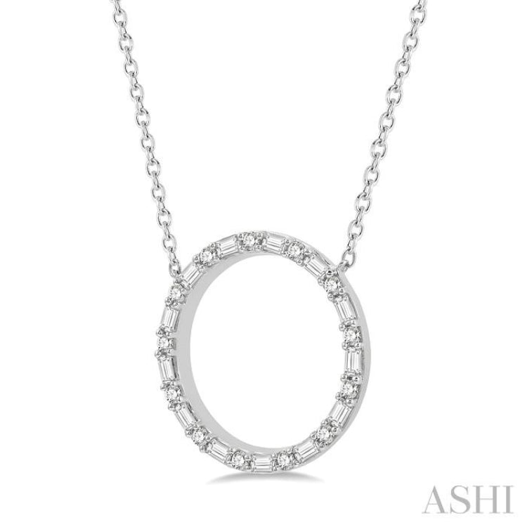 Circle Baguette Diamond Necklace