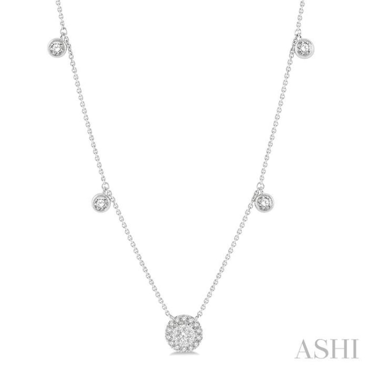 Halo Lovebright Diamond Station Necklace