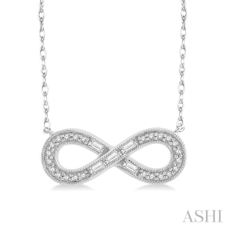 Infinity Baguette Diamond Fashion Necklace