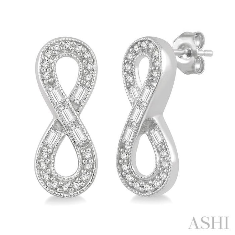 Infinity Baguette Diamond Fashion Earrings