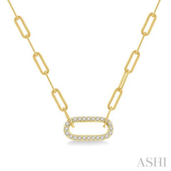 Paper Clip Diamond Fashion Necklace