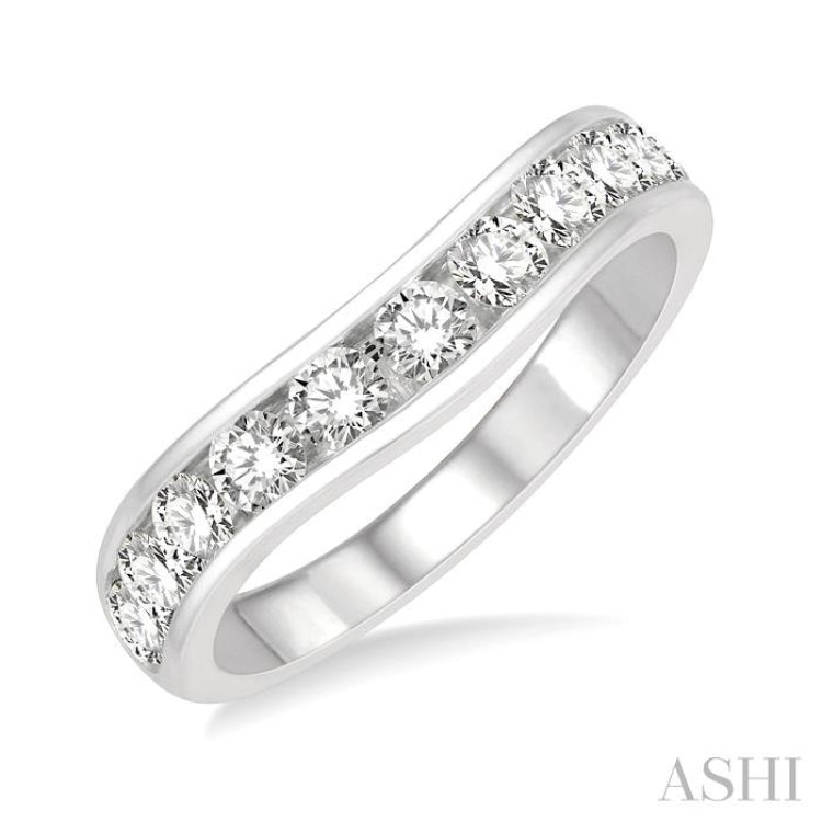 Curved Diamond Wedding Band