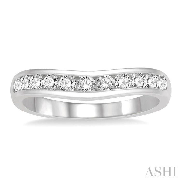 Curved Diamond Wedding Band