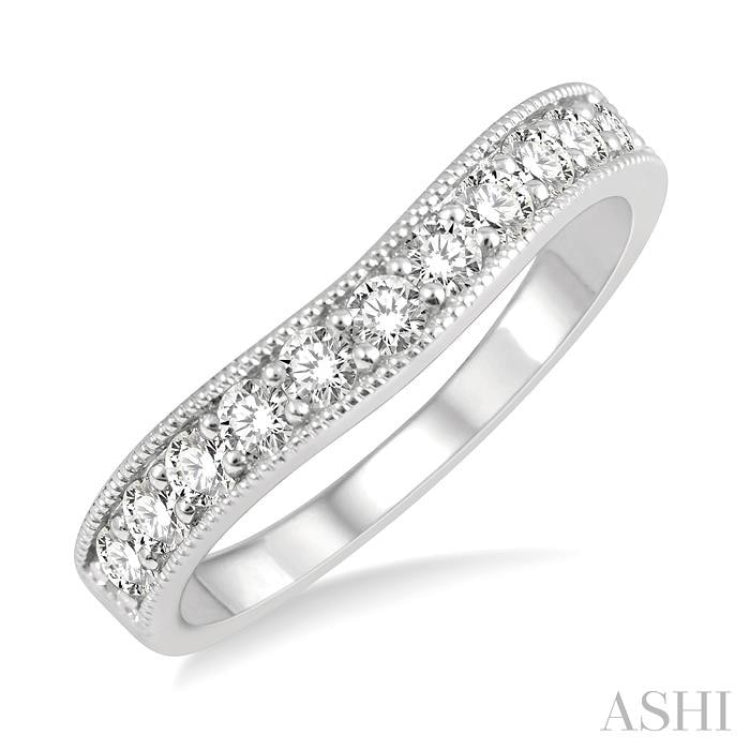 Curved Diamond Wedding Band