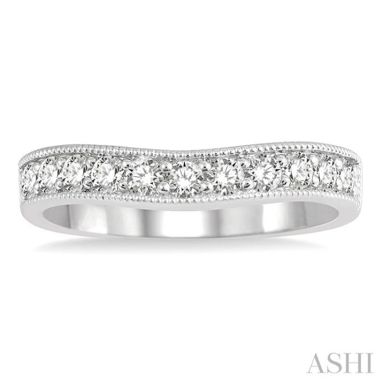 Curved Diamond Wedding Band