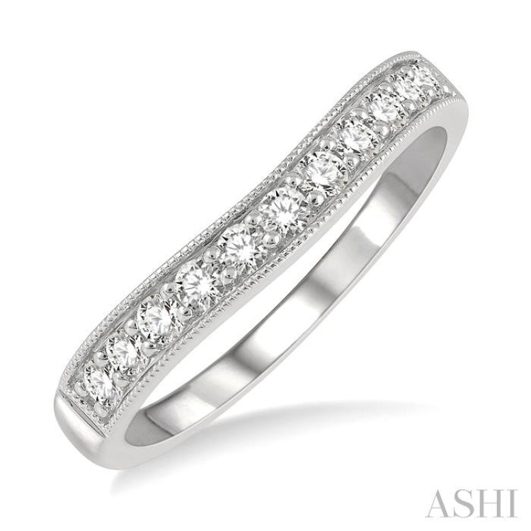 Curved Diamond Wedding Band