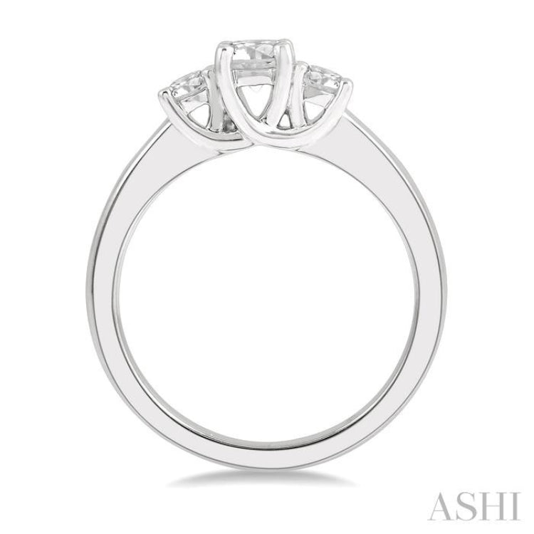 Round Shape Past Present & Future Diamond Engagement Ring