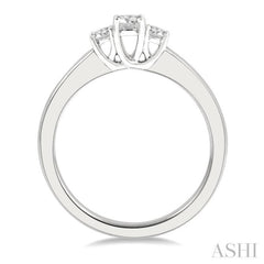 Round Shape Past Present & Future Diamond Engagement Ring