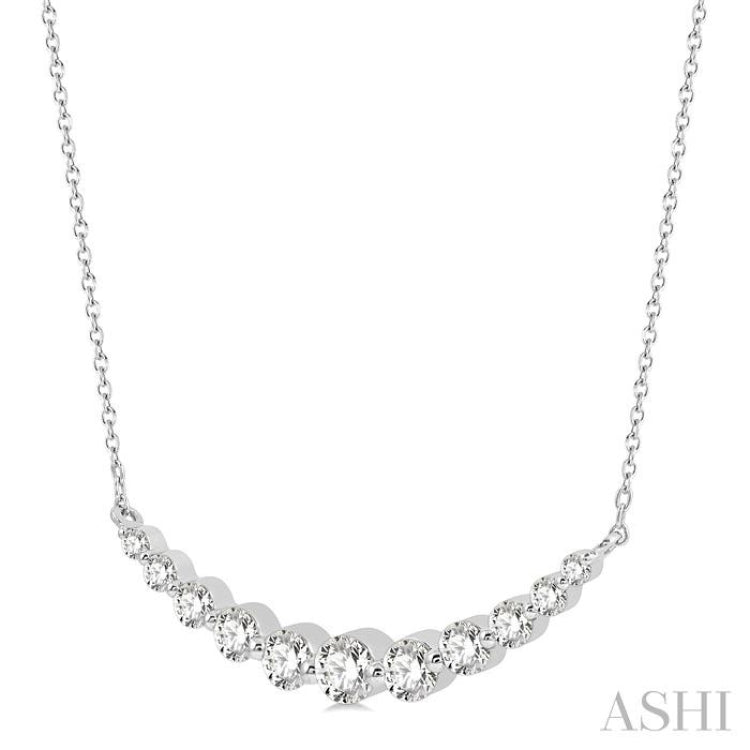 Graduated Diamond Fixed Smile Necklace