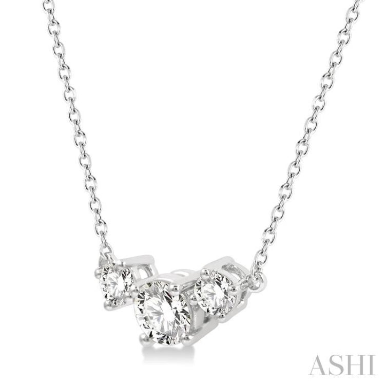 Round Shape Past Present & Future Diamond Necklace