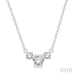 Round Shape Past Present & Future Diamond Necklace