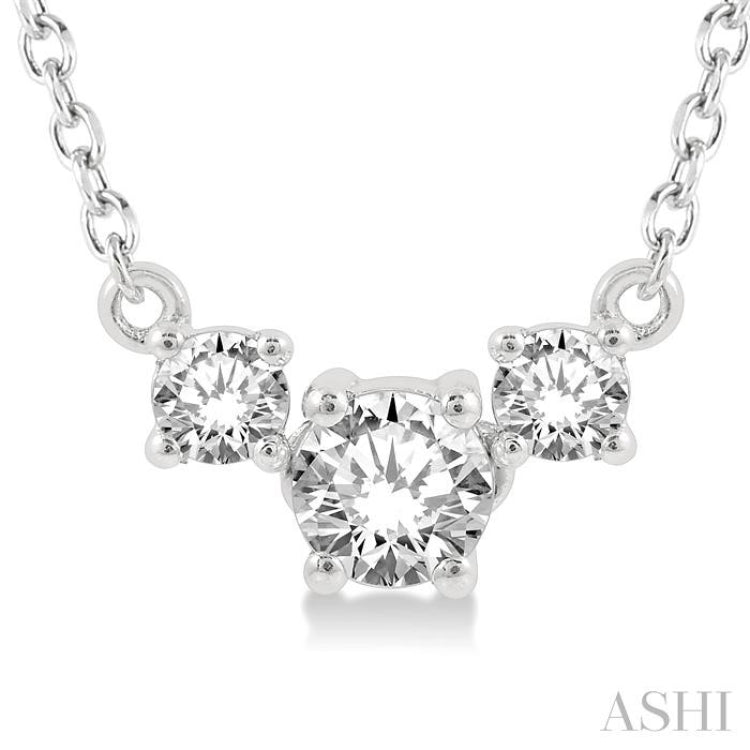 Round Shape Past Present & Future Diamond Necklace